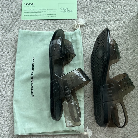 OFF-WHITE Black Jelly Zip-Tie Sandals - Picture 3 of 6